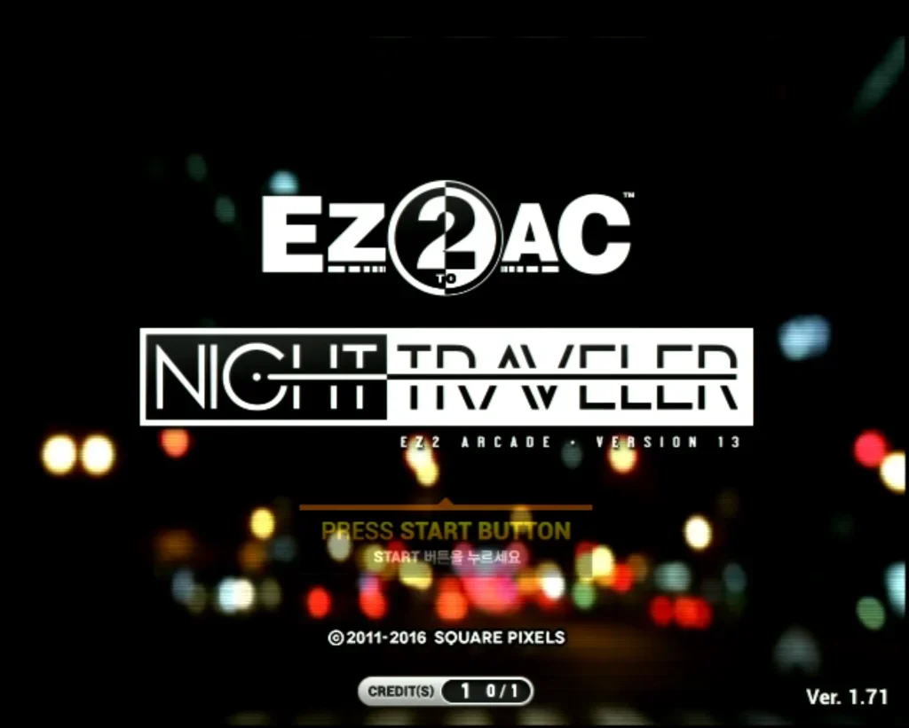 EZ2AC:NIGHT TRAVELER のタイトル画面